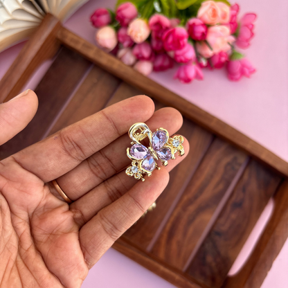 Premium Butterfly Crystal Hair Claw - Small