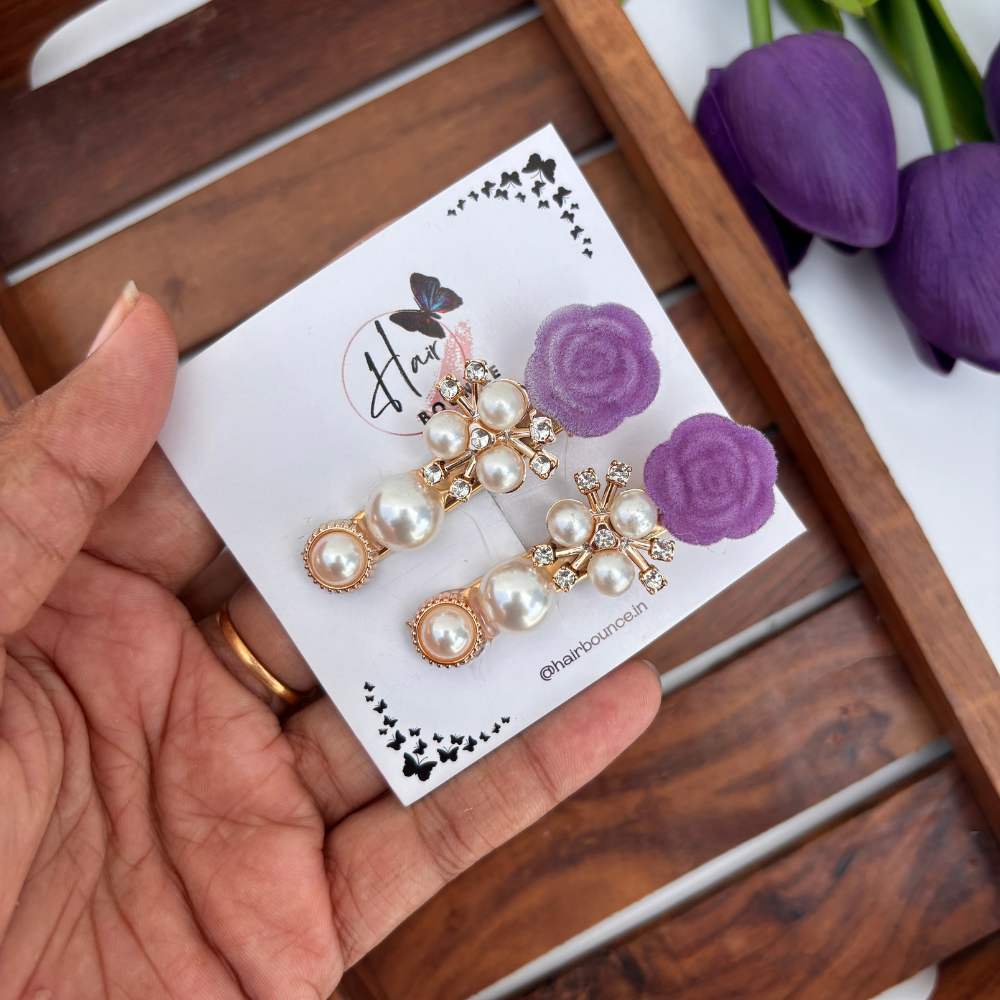 Rose Pearl Alligator Clip