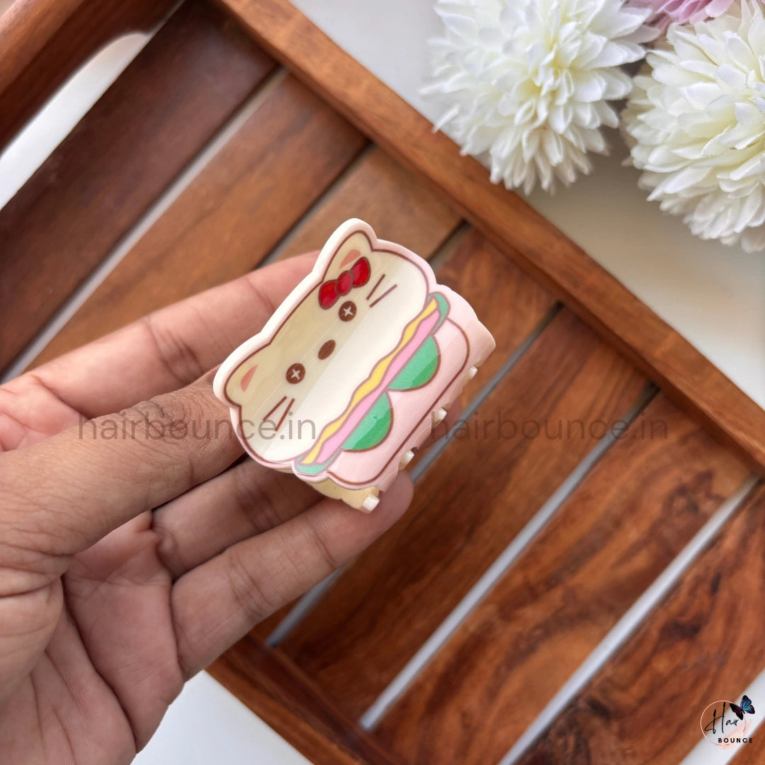 Cute Food & Cat Cartoon Hair Claw – Medium