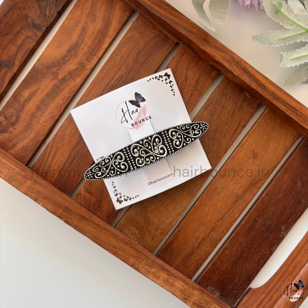 Heritage Scroll Antique Metallic Barrette