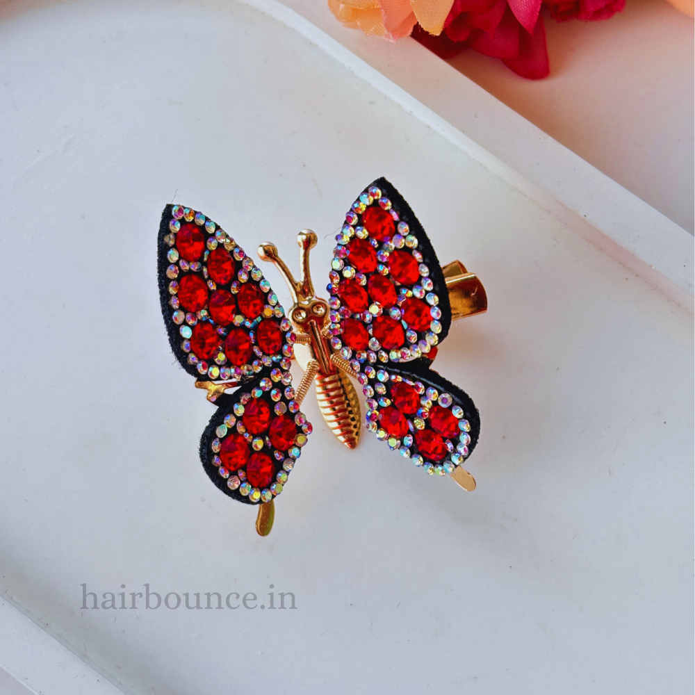 Stone Filled Butterfly Hair Pin