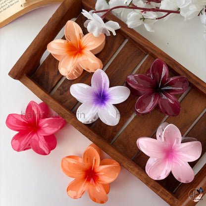Glossy Floral Hair Claw – Large