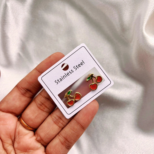 Cherry Pop Stainless Steel Studs