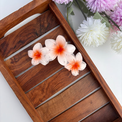 Shinny Triple Flower Hair Claw - Large