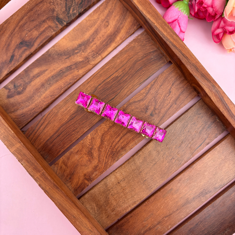 Square Crystal Stone - Rose