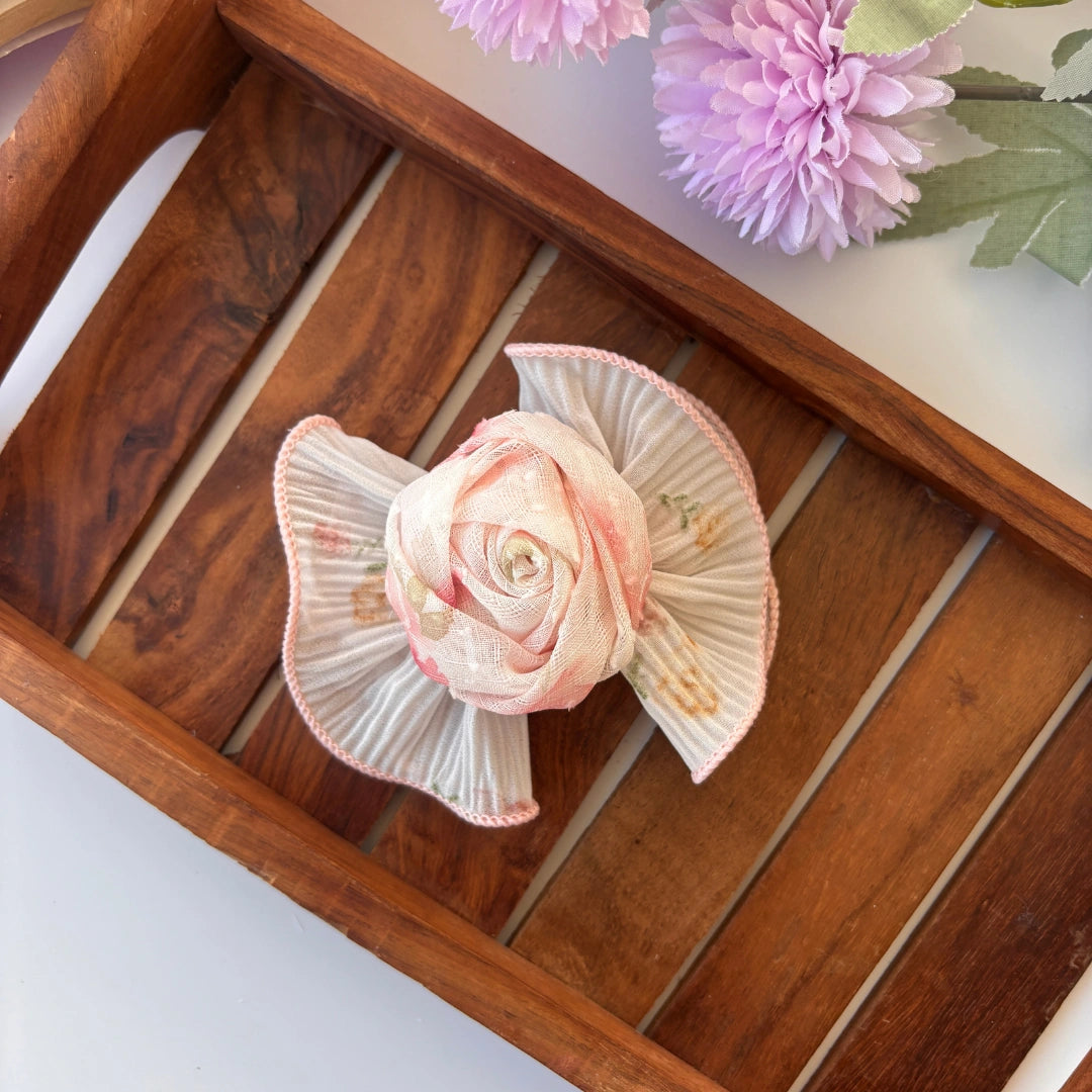 Floral Rose Bow Clip