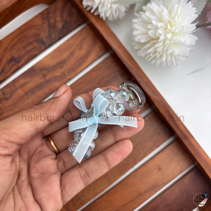 Crystal Bow Mini Hair Claw – Small