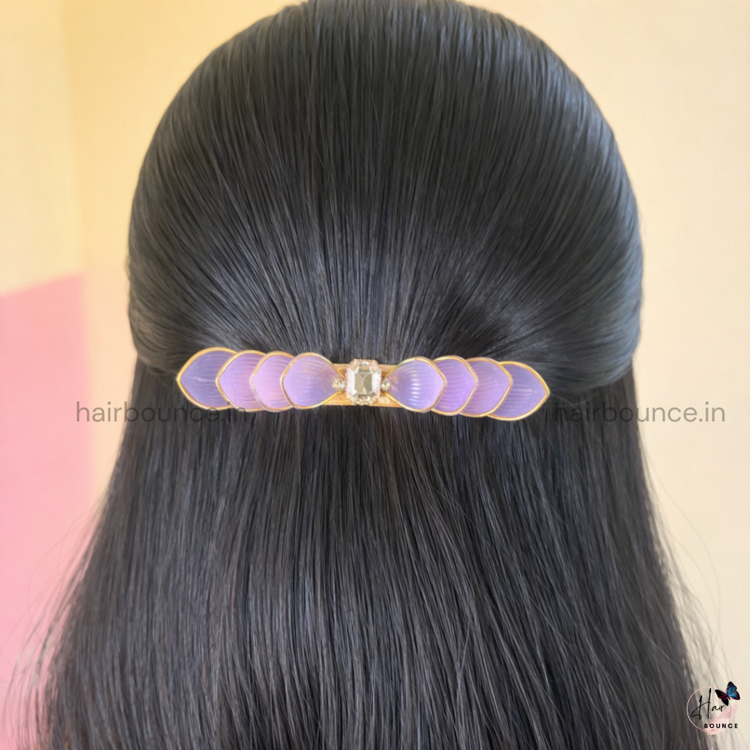 Gold-Edged Crystal Centre Clip