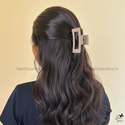 Rectangle Matte Finish Hair Claw - Pack of 2