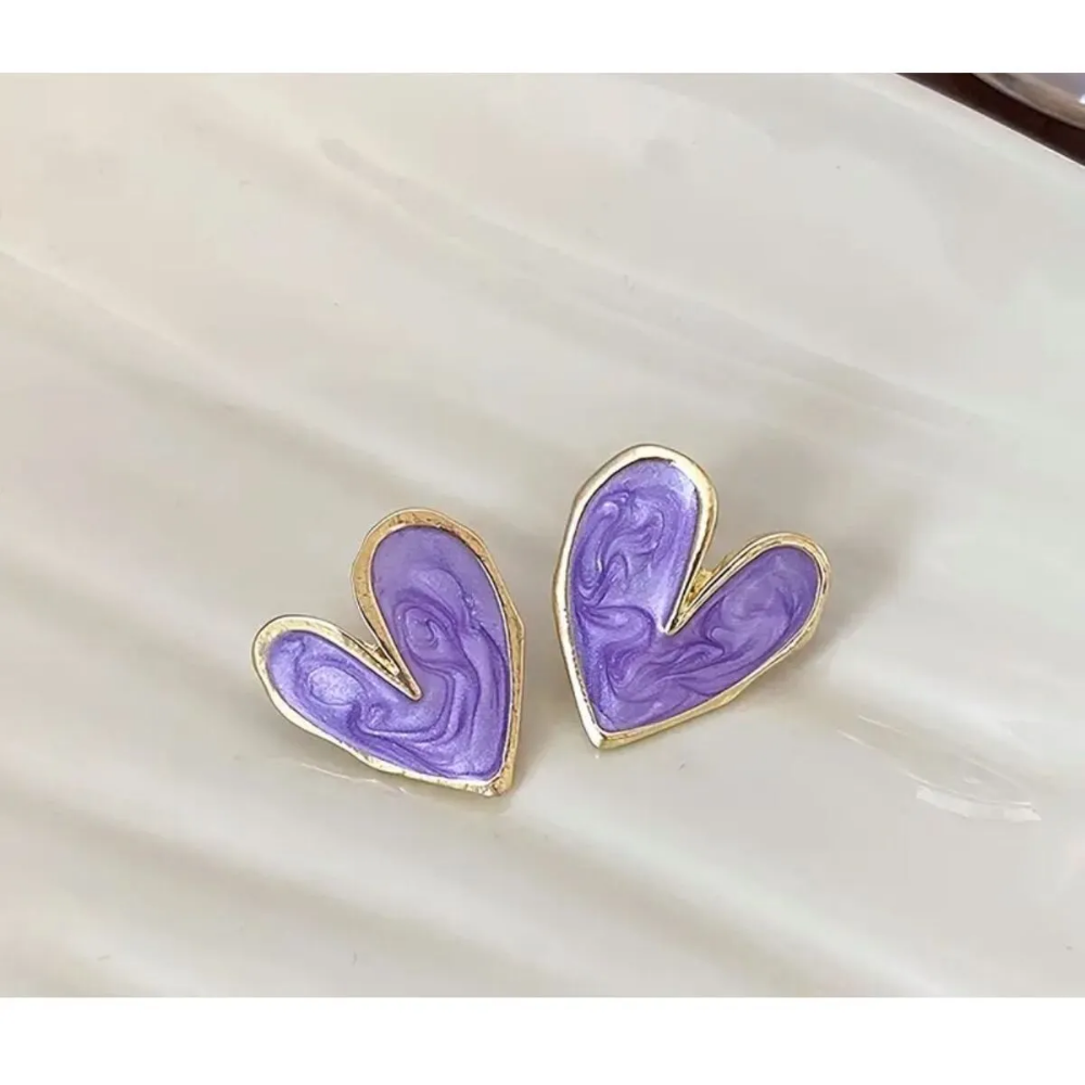 Purple Heart Earrings