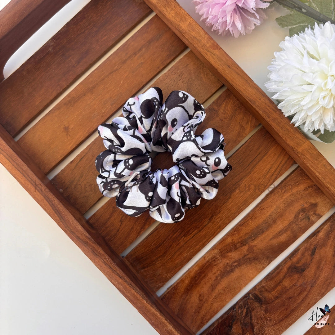 Panda Mood Satin Scrunchie – Regular