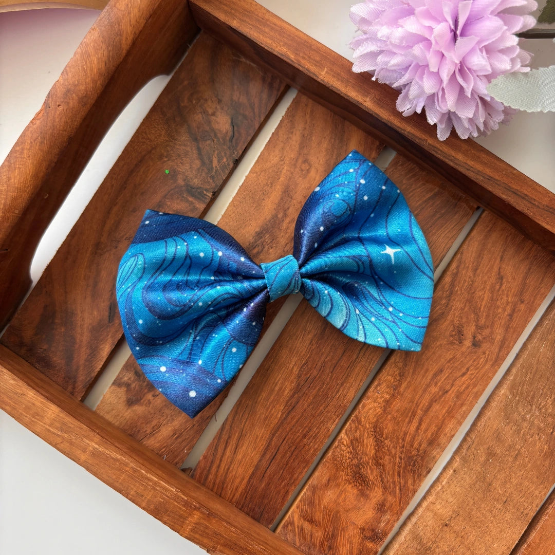 Midnight Galaxy Swirl Bow