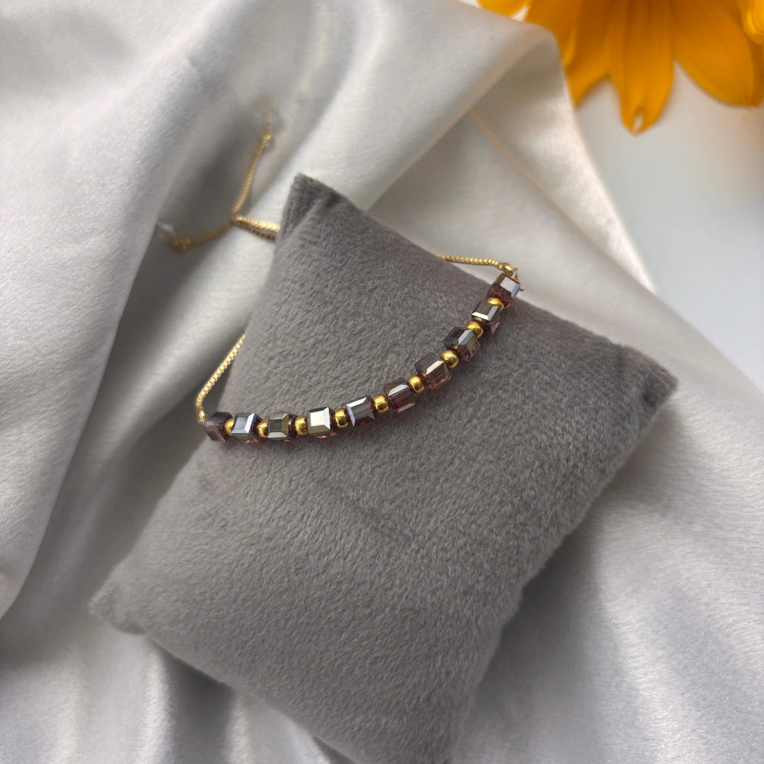 Crystal Bead Chain Bracelet – Adjustable