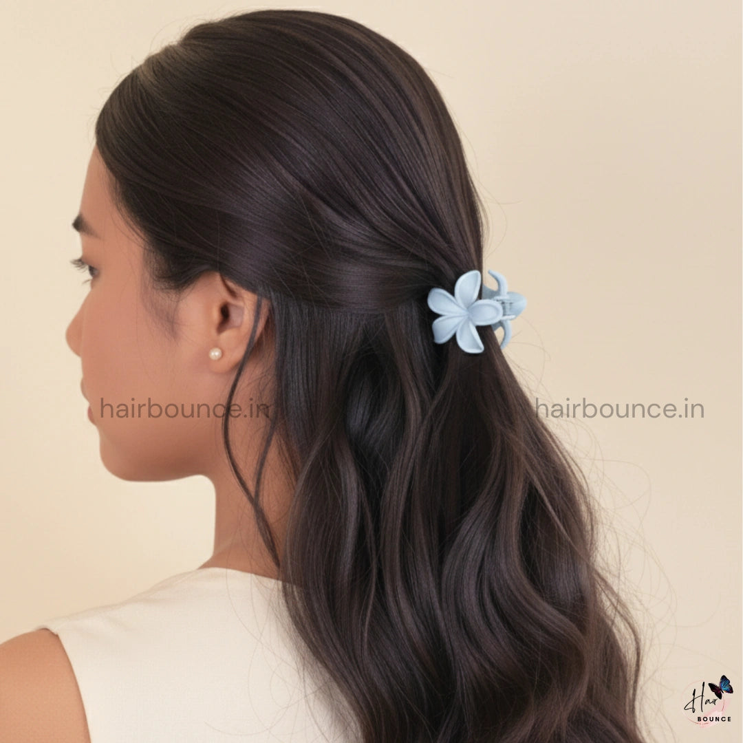 Soft Matte Plumeria Flower Hair Claw – Small