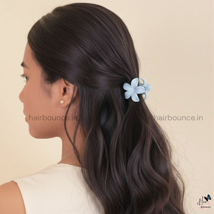 Soft Matte Plumeria Flower Hair Claw – Small