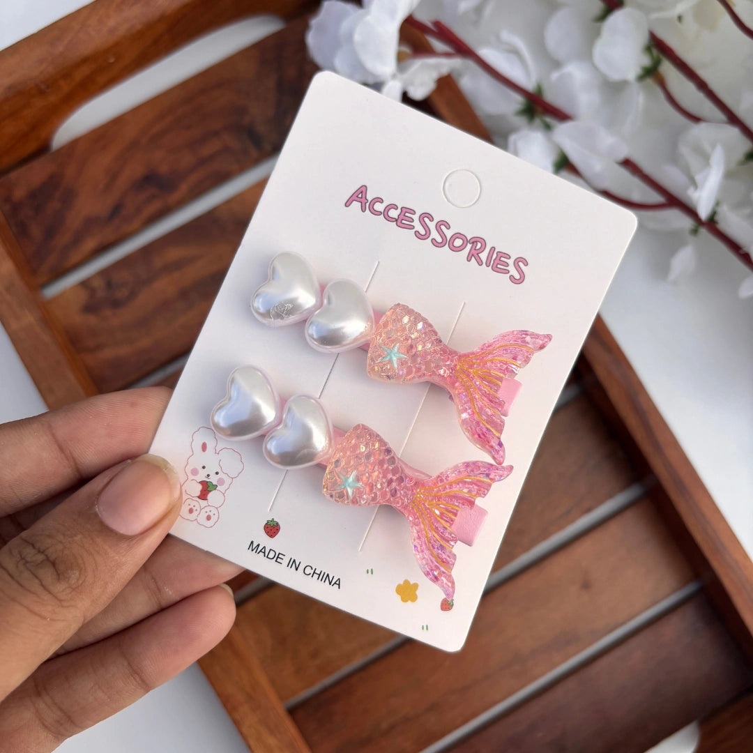 Glitter Mermaid Tail Alligator Hair Clips for Girls – Pack of 2