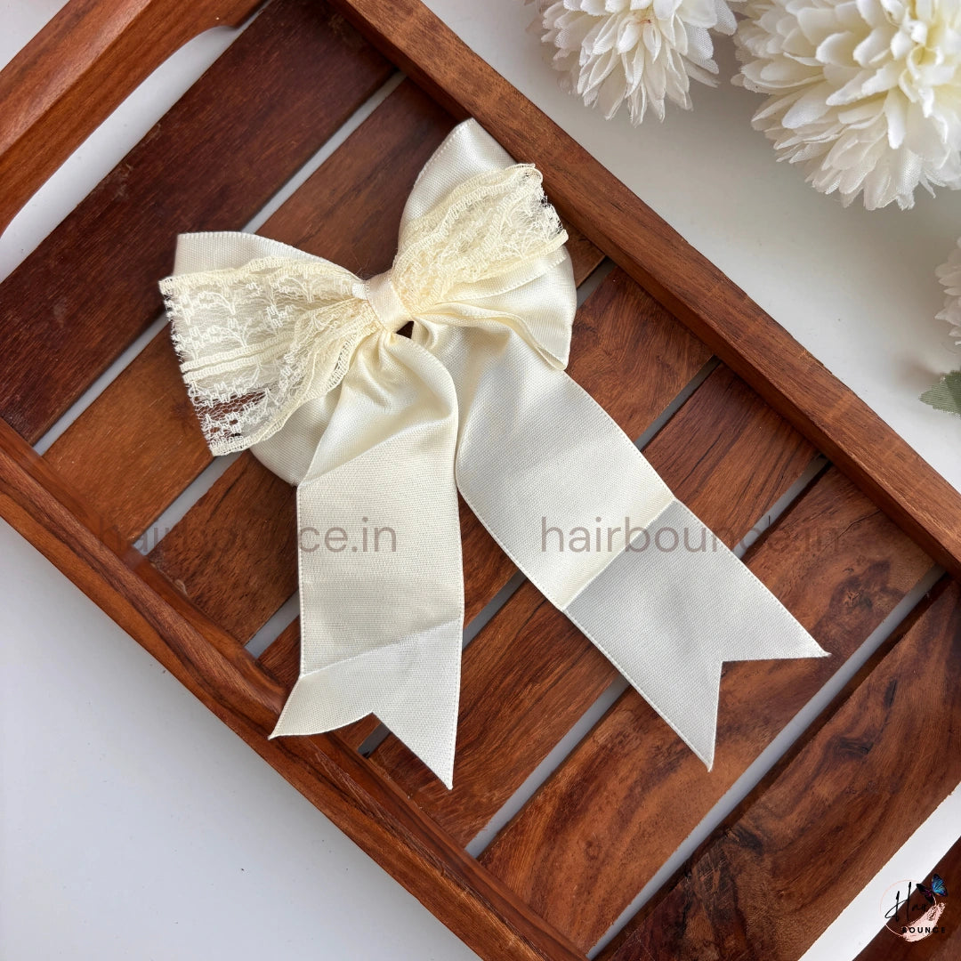 Lace Grace Ribbon Bow Clip