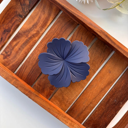 Colourful Matte Finish Hibiscus Hair Claw – Large