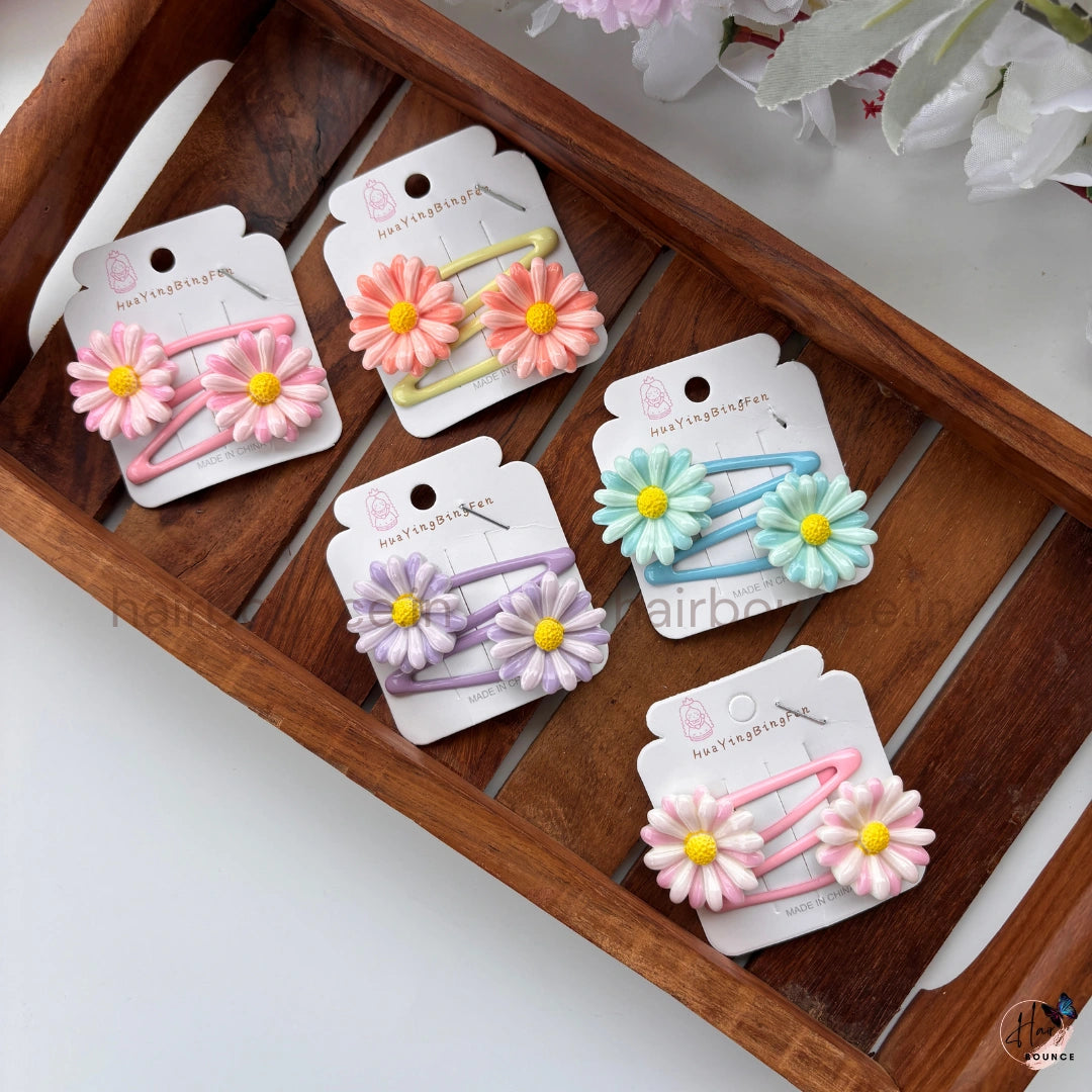 Bloom Daisy Snap Hair Clips – Pack of 2