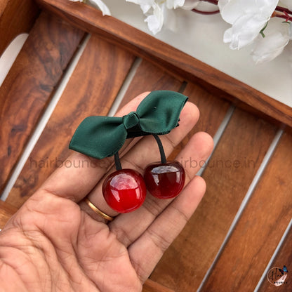 Cherry Bow Alligator Hair Clip