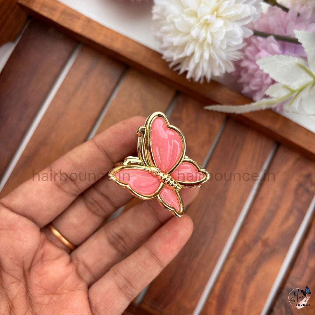 Golden Flutter Butterfly Hair Claw – Small