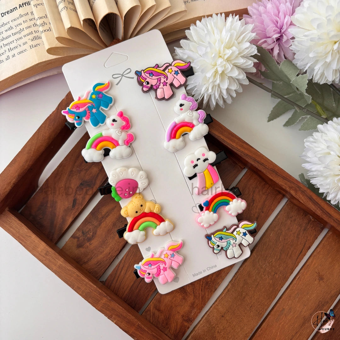 Cute Cartoon Hair Clip Set – Pack of 10