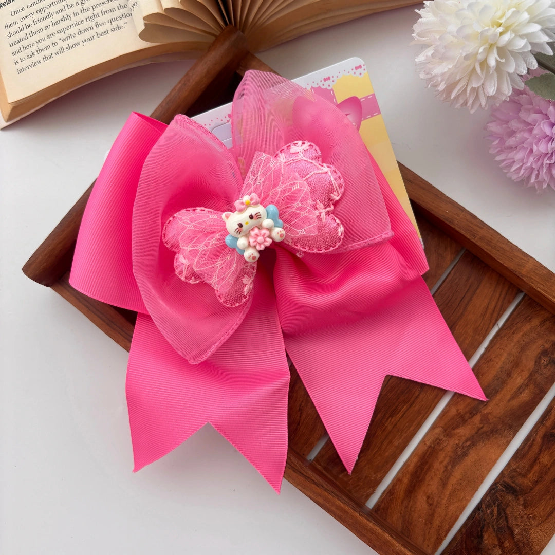 Kitty Charm Oversized Bow Alligator Clip