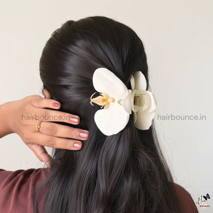Orchid Bloom Hair Claw – Luxe Floral Edition / Large