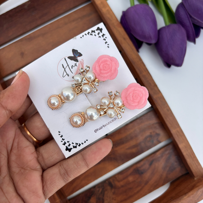 Rose Pearl Alligator Clip