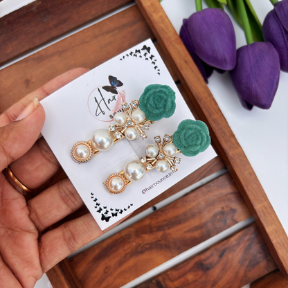 Rose Pearl Alligator Clip