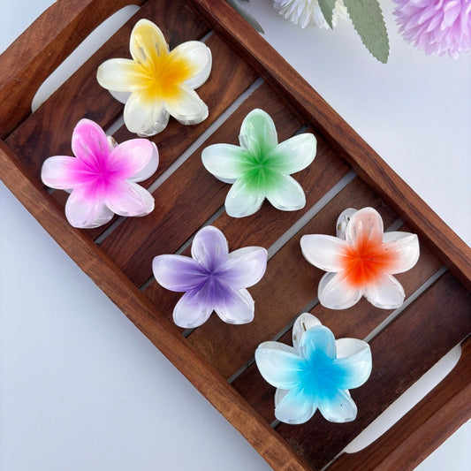 Shinny Flower Hair Claw - Medium