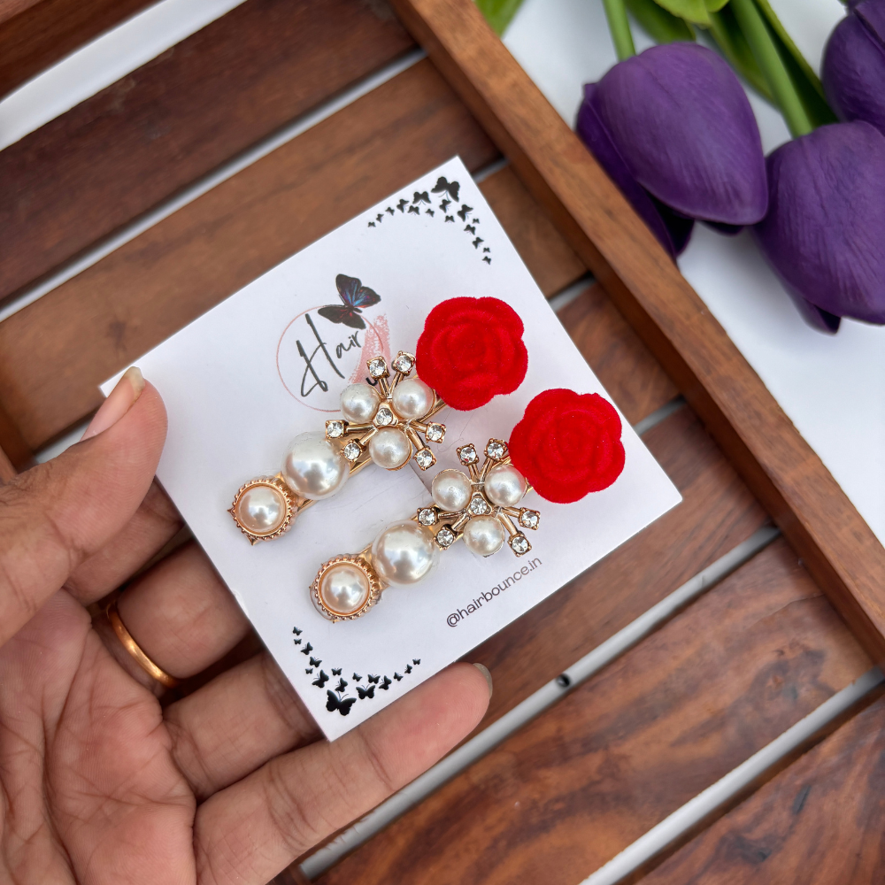 Rose Pearl Alligator Clip
