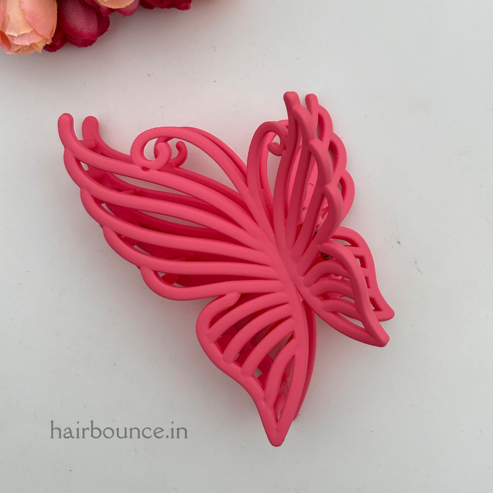 Bright Lined Butterfly Hair Claw