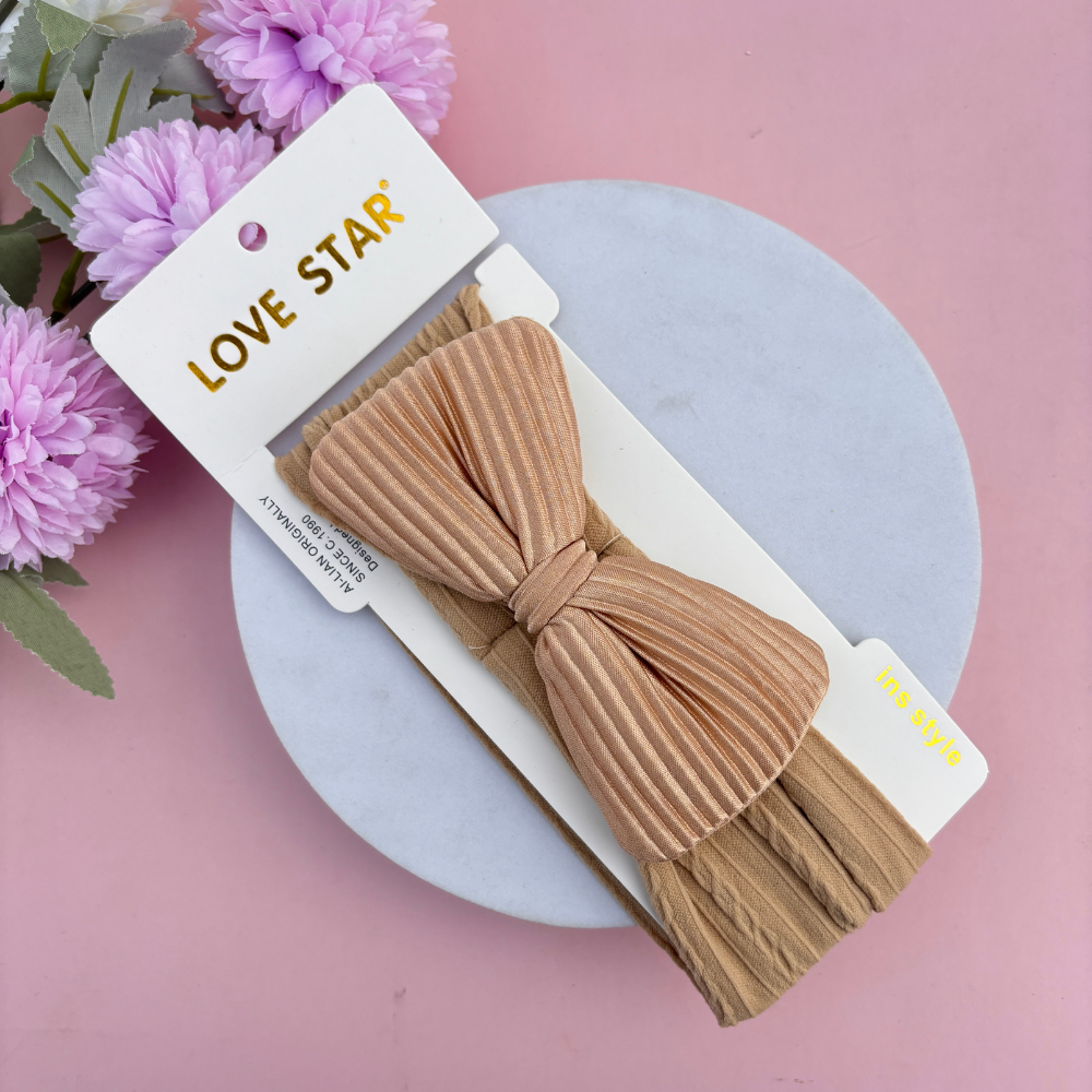 Lined Charm Bow New Born Headband