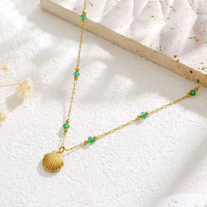 Emerald Seashell Necklace