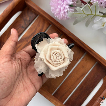 Velvet Rose Bloom Hair Claw – Medium