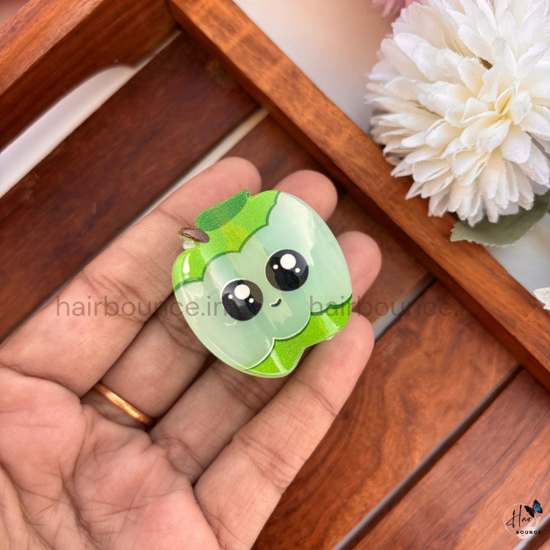 Cute Apple Mini Kids Hair Claw - Small