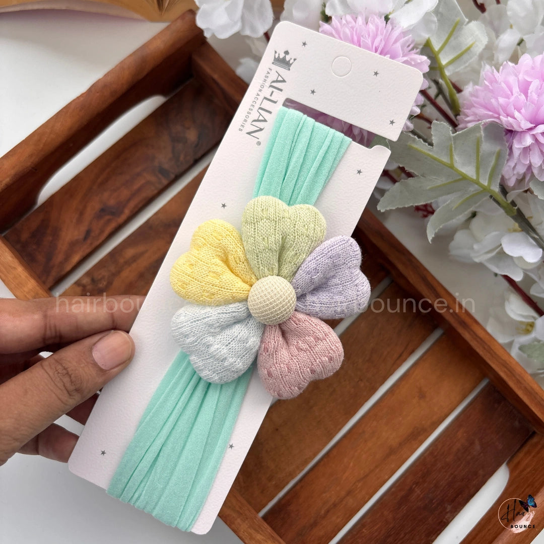 Pastel Bloom Mix Colour Newborn Baby Nylon Headband