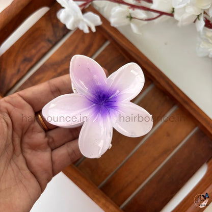 Glossy Floral Hair Claw – Large