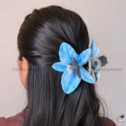 Elegant Orchid Bloom Hair Claw - Large