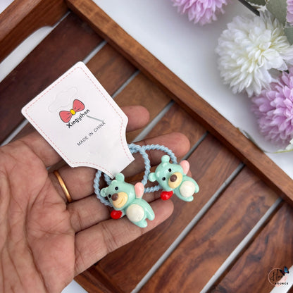 Cute Teddy Bear Hair Ties for Girls – Pack of 2
