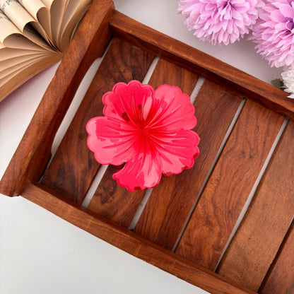 Hibiscus Shinny Flower Hair Claw - Large