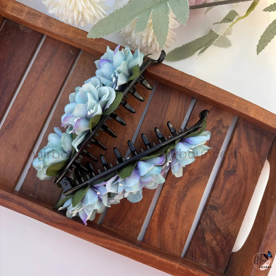 Floral Bloom Artificial Flower Banana Hair Clip – Large