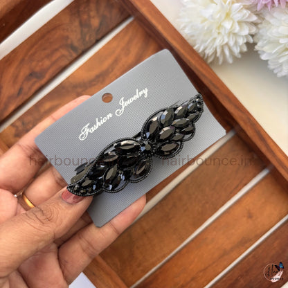 Royal Crystal Leaf Center Hair Clip