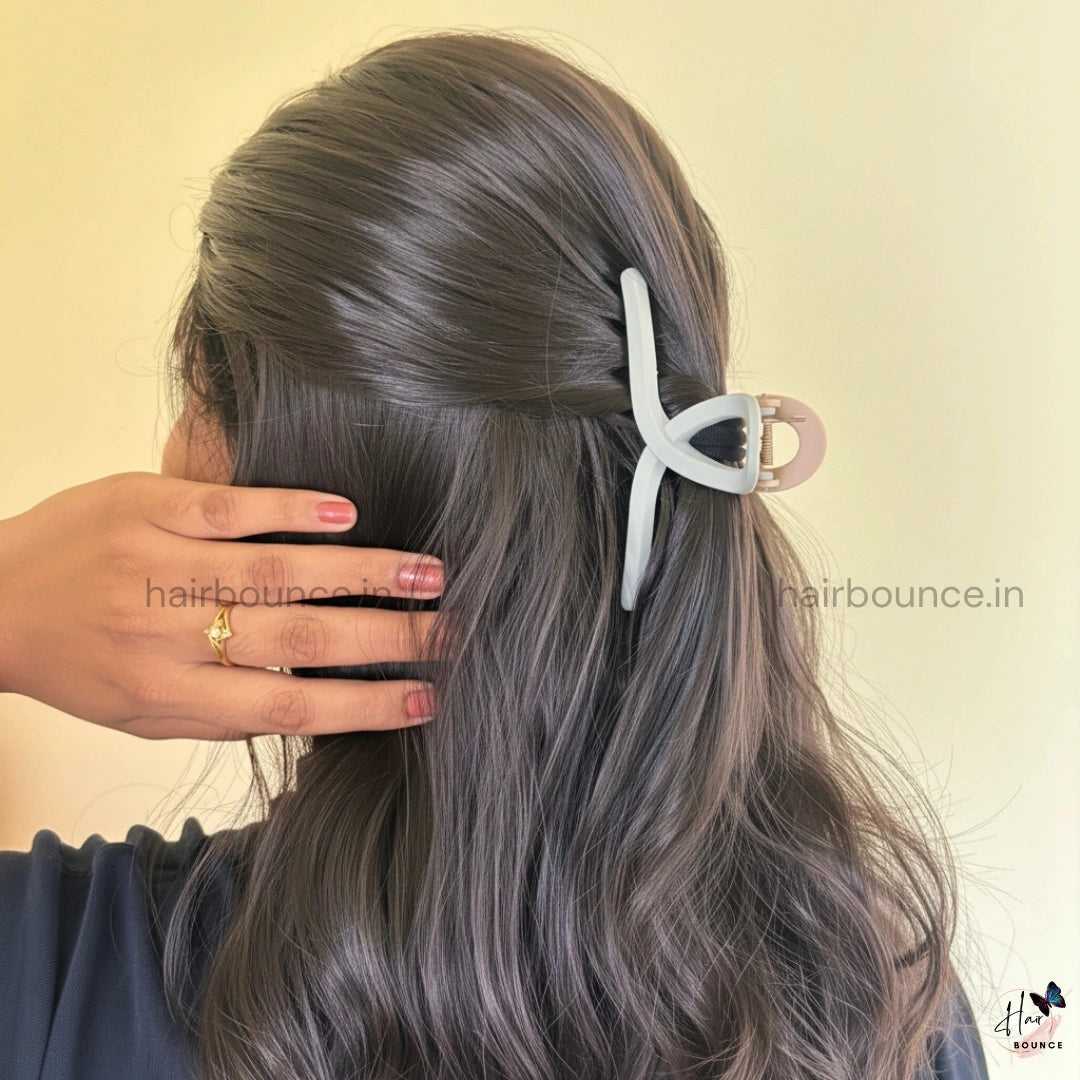 Smooth Finish Dual Colour Loop Hair Claw - Large