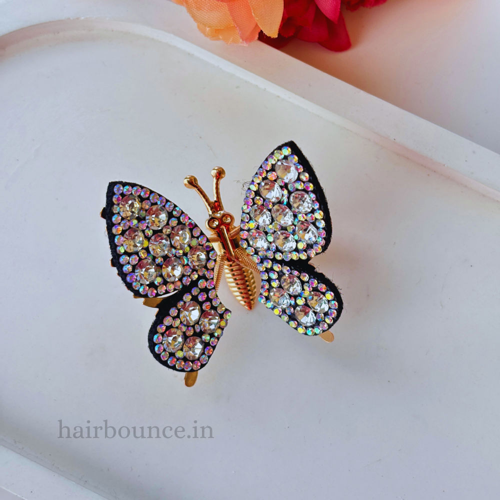 Stone Filled Butterfly Hair Pin