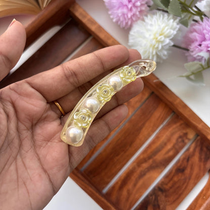 Pearl Blossom Banana Clip - Medium