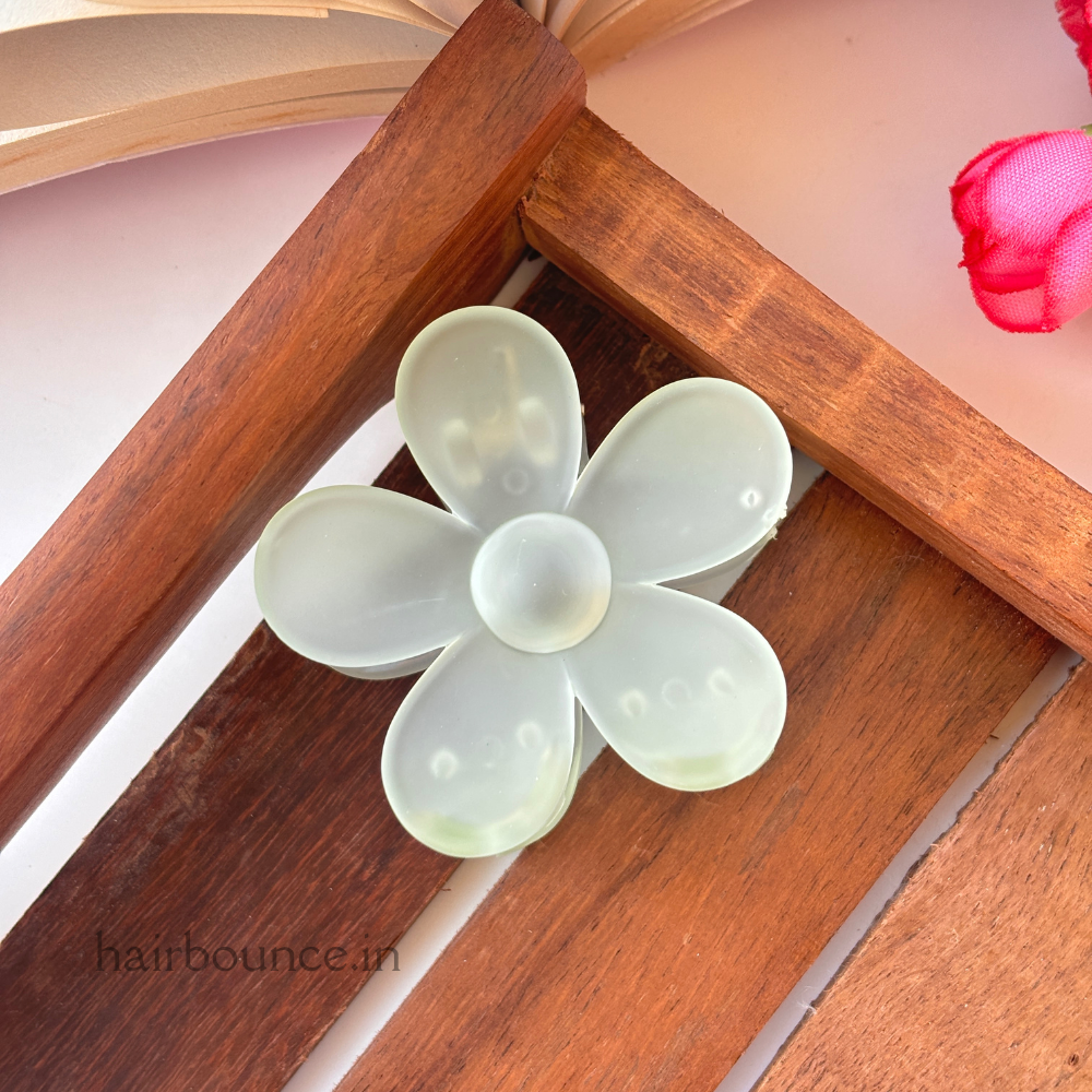 Glassy Flower Hair Claw - Medium