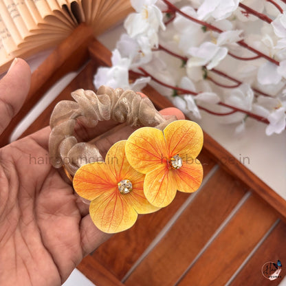 Bloom Charm Floral Scrunchie Hair Tie
