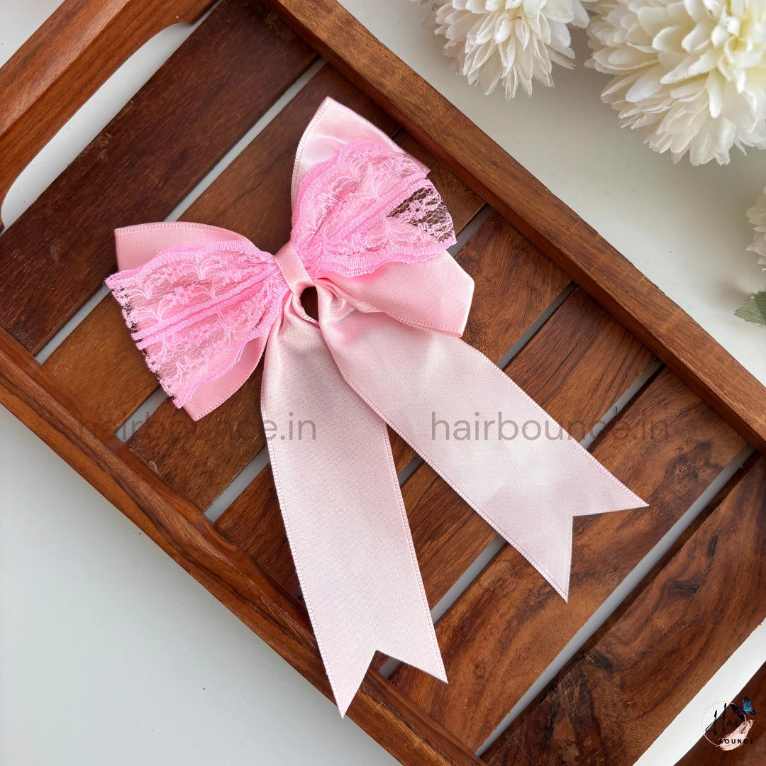 Lace Grace Ribbon Bow Clip